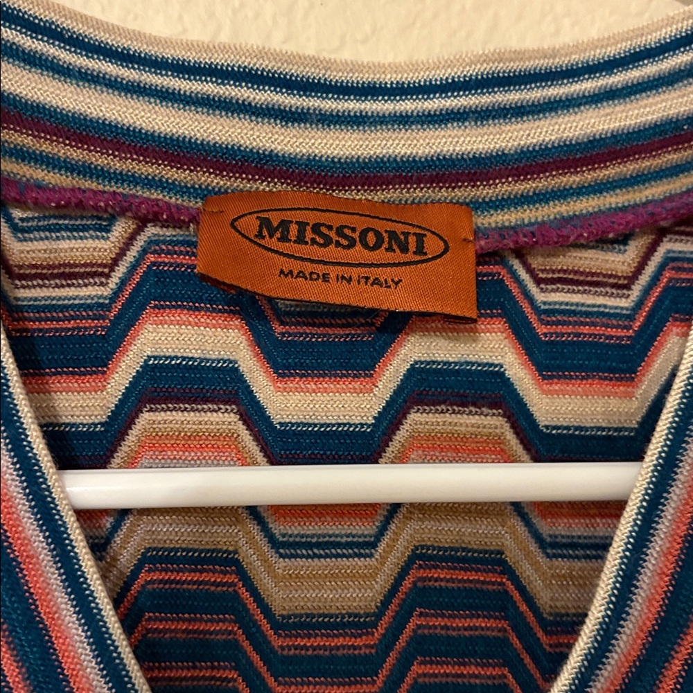 Missoni Wool Multicolor V-Neck Sweater 38 - Picture 2 of 6